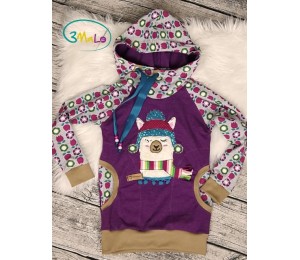 Stickserie - Winter Lama inkl. Anhänger, Postkarte und Puschen Datei